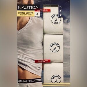 Nautica White Short Sleeve Tees Cotton Comfort